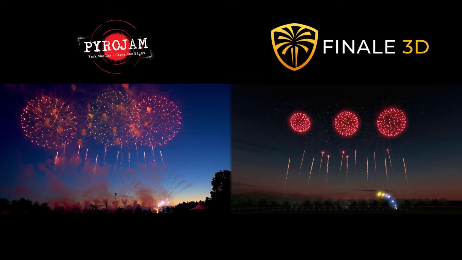 Finale 3D Sim vs. Real Show   PyroJam 2022 Opening by IPC Displays